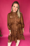 Southern Belle Lace Dress - Brown