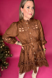 Southern Belle Lace Dress - Brown