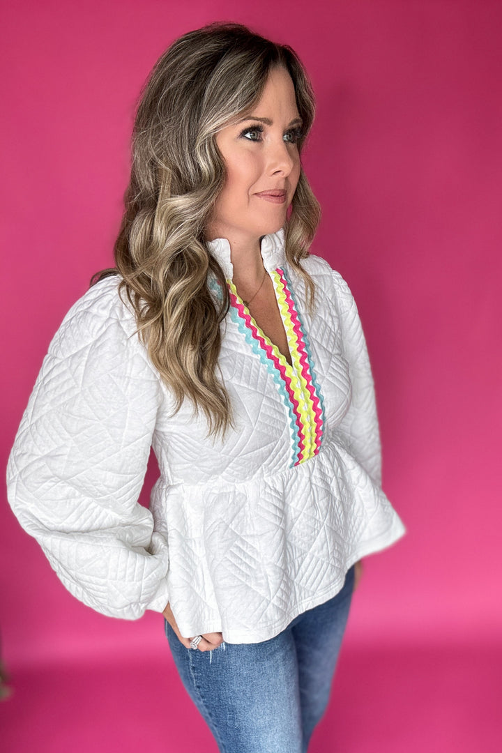 Winter Wonderland Peplum Top - White