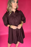 Ruffle Goes On Dress - Deep Plum