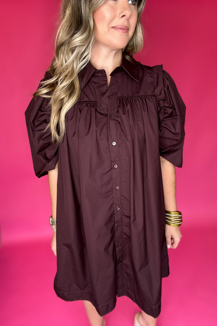 Ruffle Goes On Dress - Deep Plum