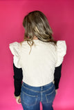 Little Miss Embroidered Crop Vest - Cream