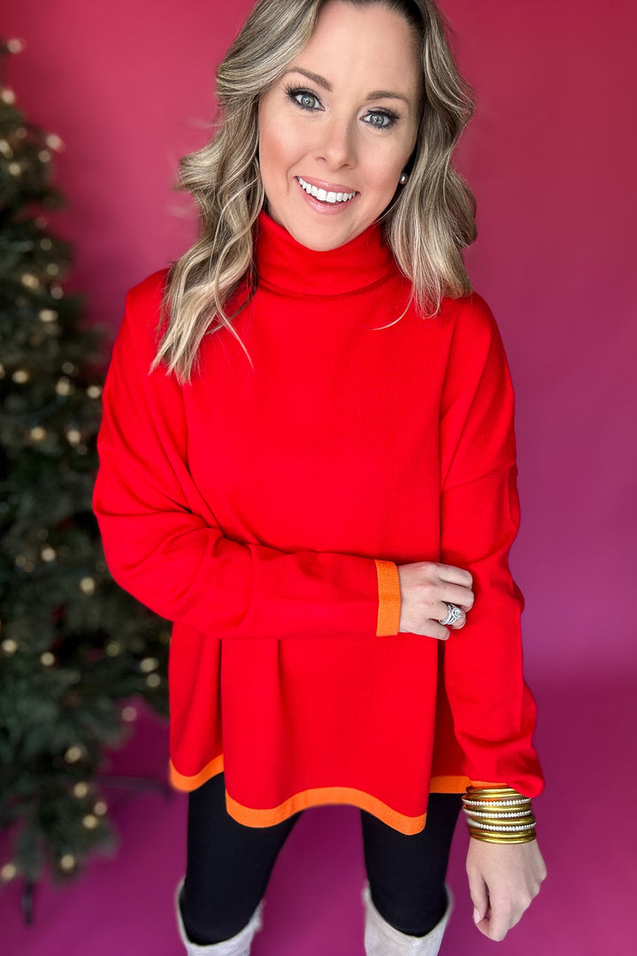 THML: Most Like You Sweater Tunic - Red