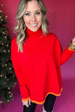 THML: Most Like You Sweater Tunic - Red