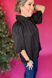 Wrapping Up Bow Back Blouse - Black