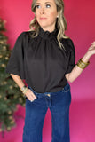 Wrapping Up Bow Back Blouse - Black