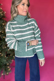 Z Supply: Josephine Stripe Sweater Palm Green