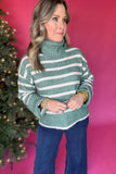 Z Supply: Josephine Stripe Sweater Palm Green