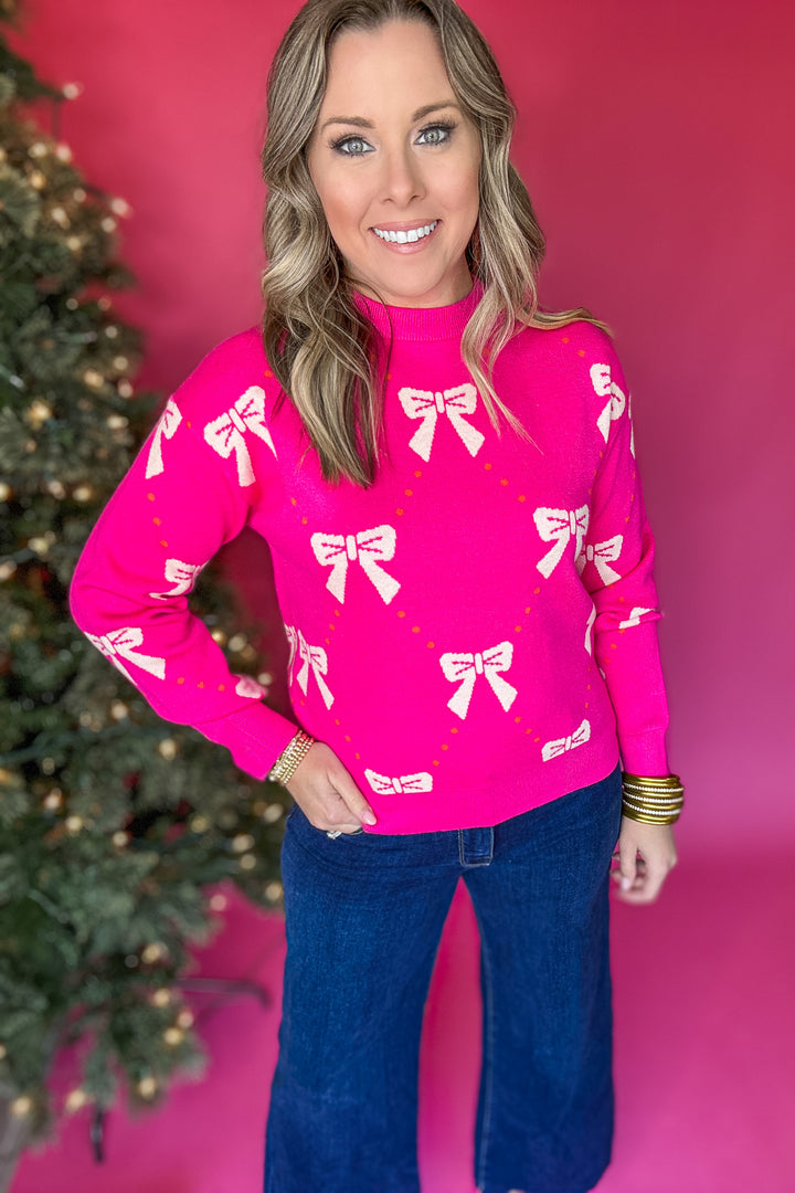 THML: Pretty Bow Please Sweater - Pink
