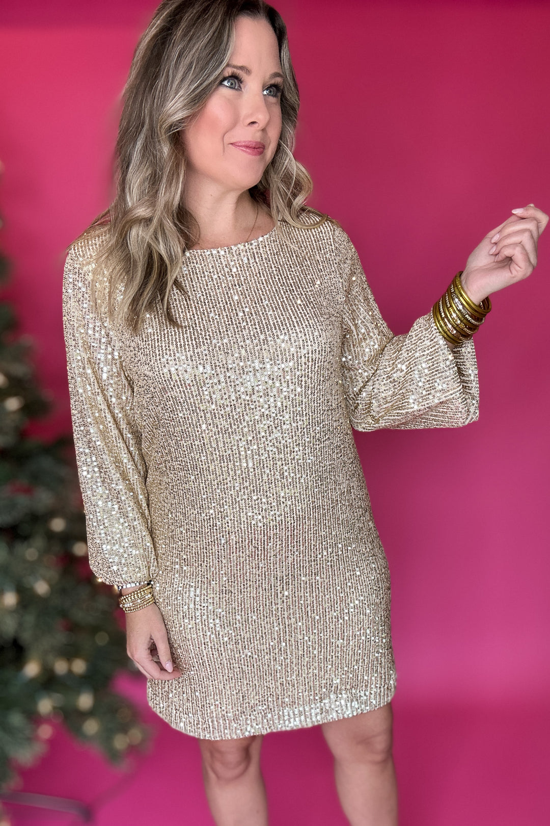Z Supply: Andromeda Sequin Mini Dress - Champagne
