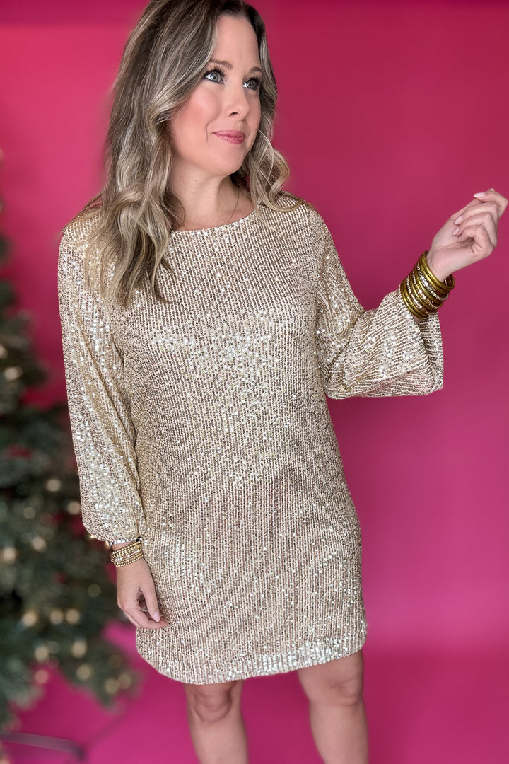 Z Supply: Andromeda Sequin Mini Dress - Champagne
