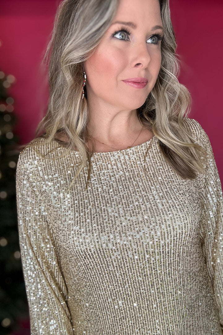 Z Supply: Andromeda Sequin Mini Dress - Champagne