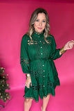 Southern Belle Lace Dress - Hunter Green