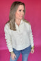 Molly Bracken: Shine Bright White  Sequin Sweater