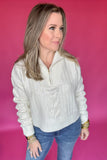 Molly Bracken: Shine Bright White  Sequin Sweater