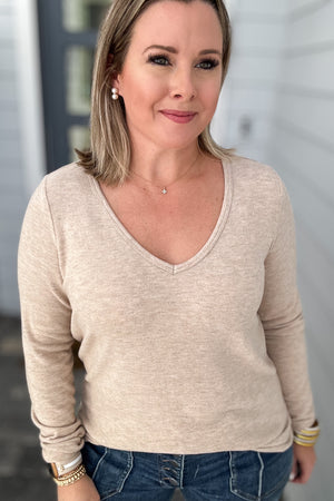 Z Supply: Laylow Marled LS Top - Heather Latte