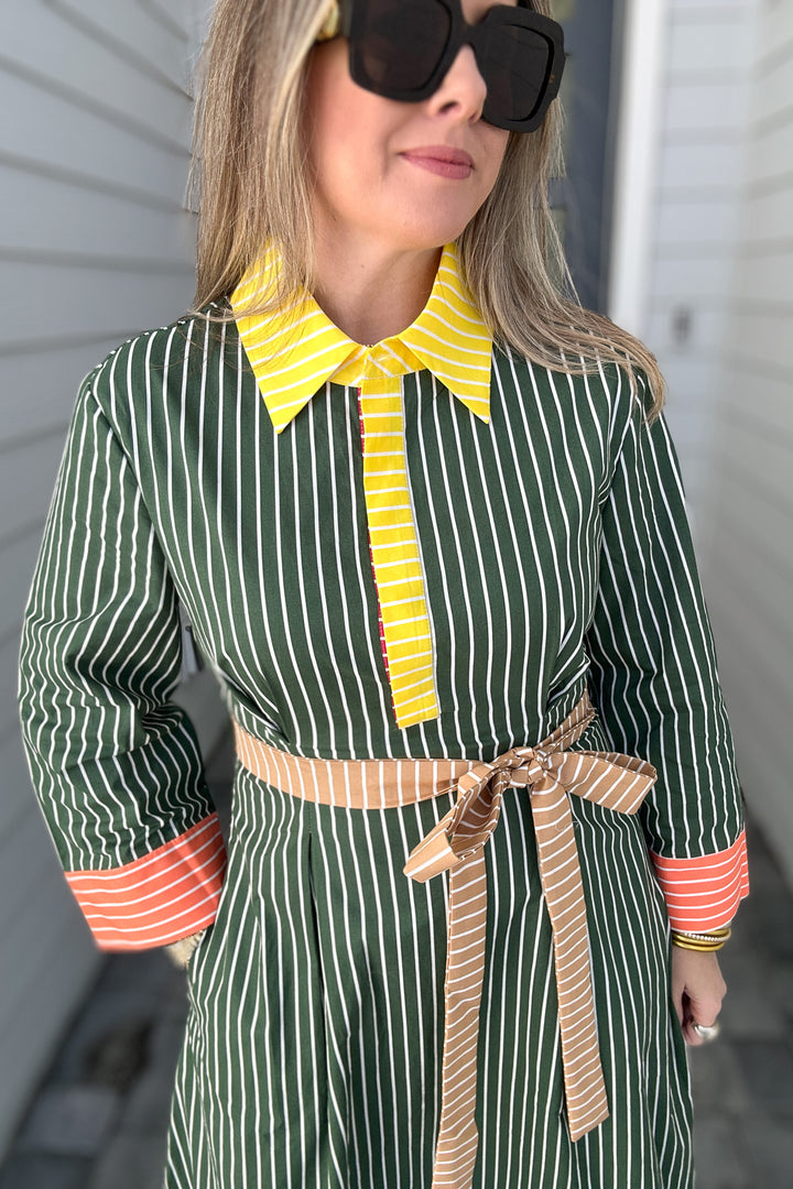 The Color Pop Stripe Shirt Dress