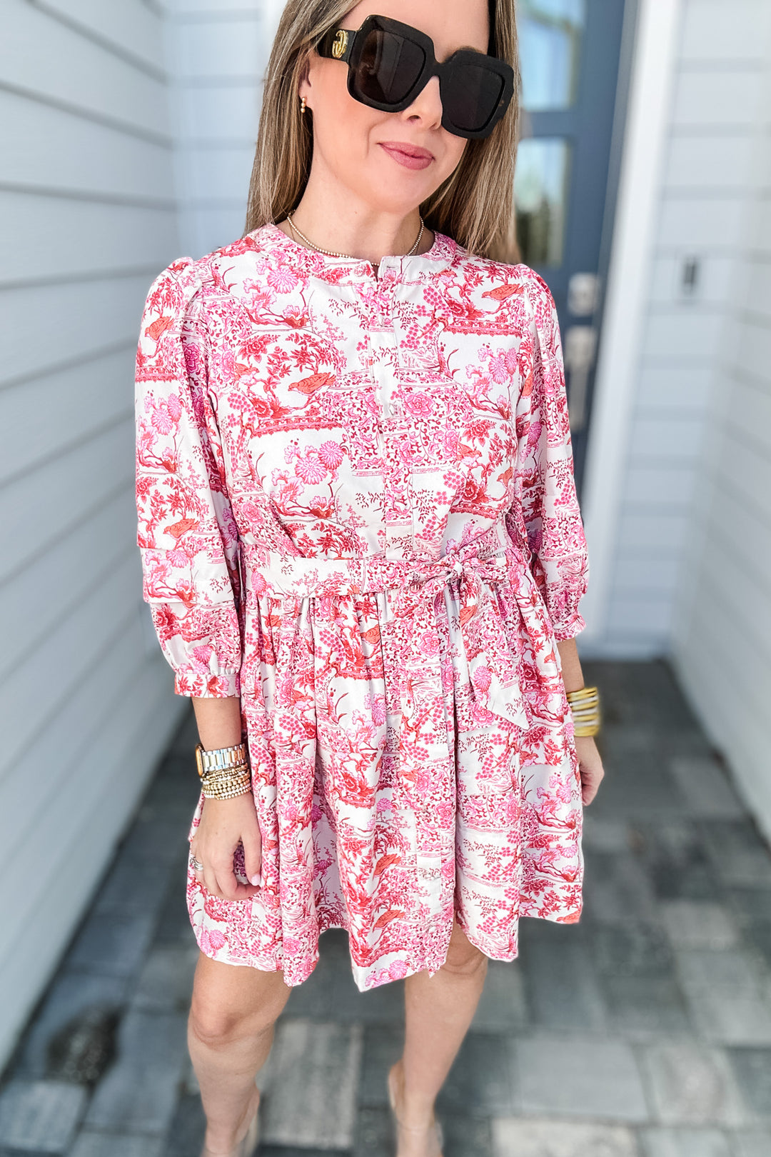 Sweetly Rosé Tie Waist Dress - Pink