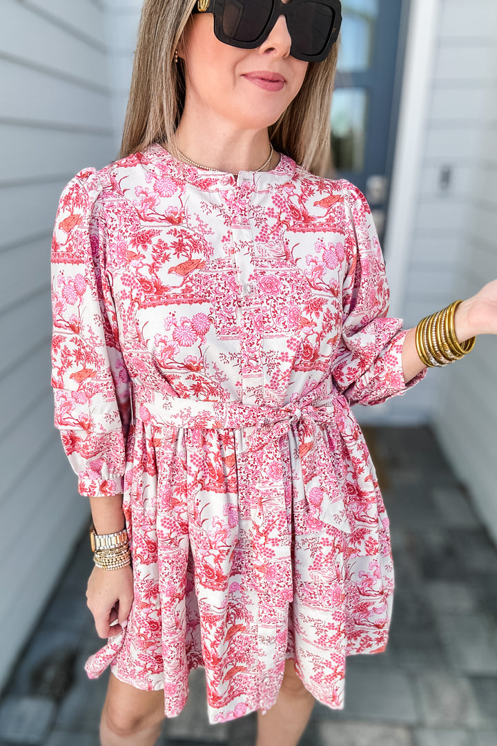 Sweetly Rosé Tie Waist Dress - Pink