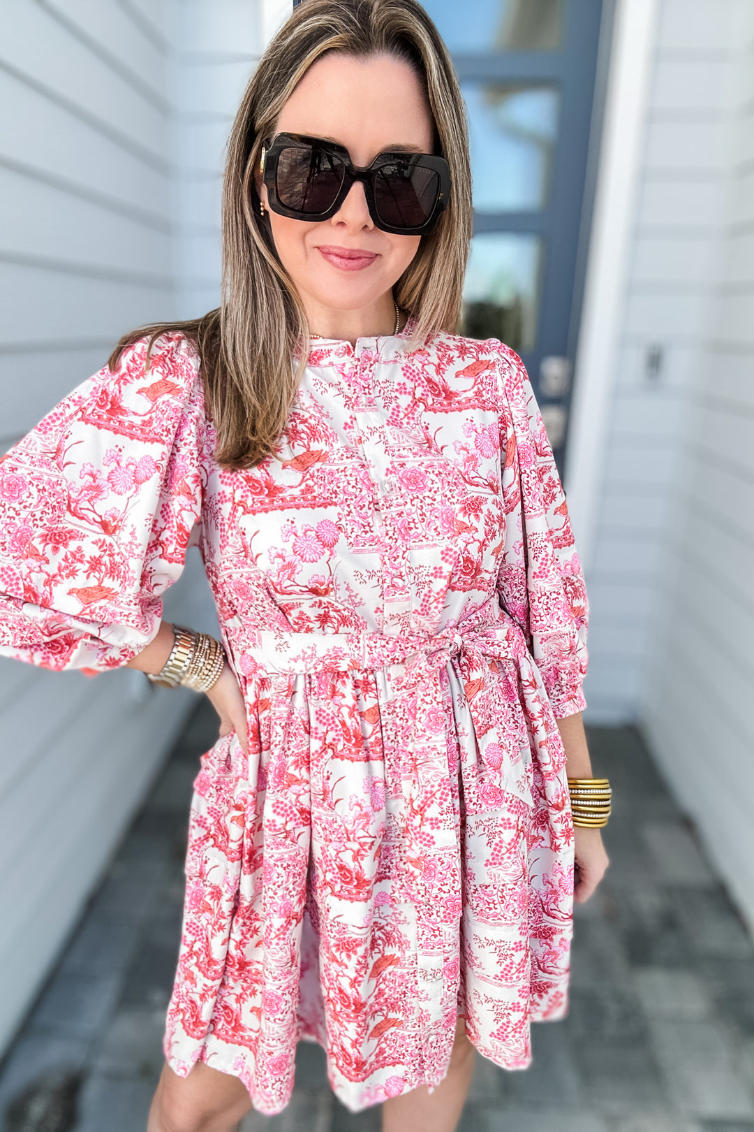 Sweetly Rosé Tie Waist Dress - Pink
