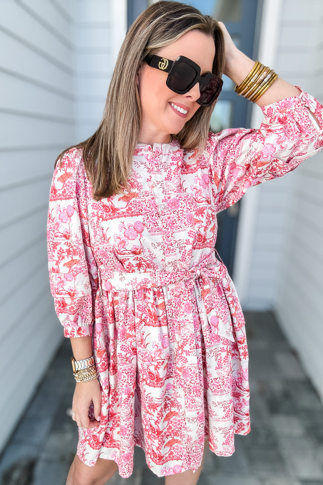 Sweetly Rosé Tie Waist Dress - Pink