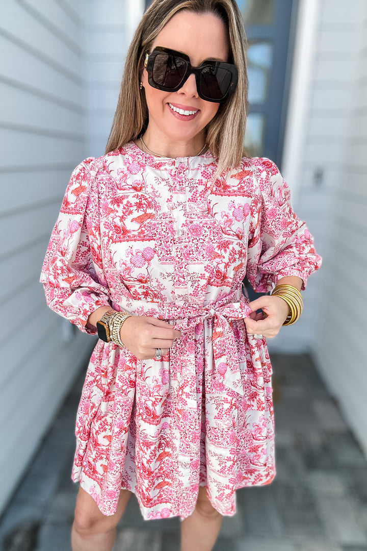 Sweetly Rosé Tie Waist Dress - Pink