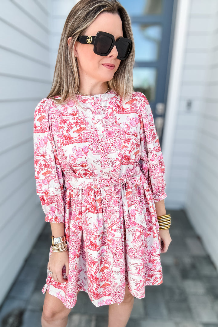 Sweetly Rosé Tie Waist Dress - Pink