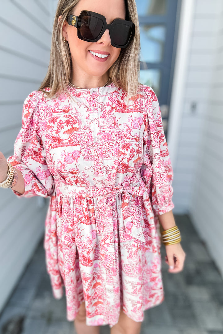 Sweetly Rosé Tie Waist Dress - Pink
