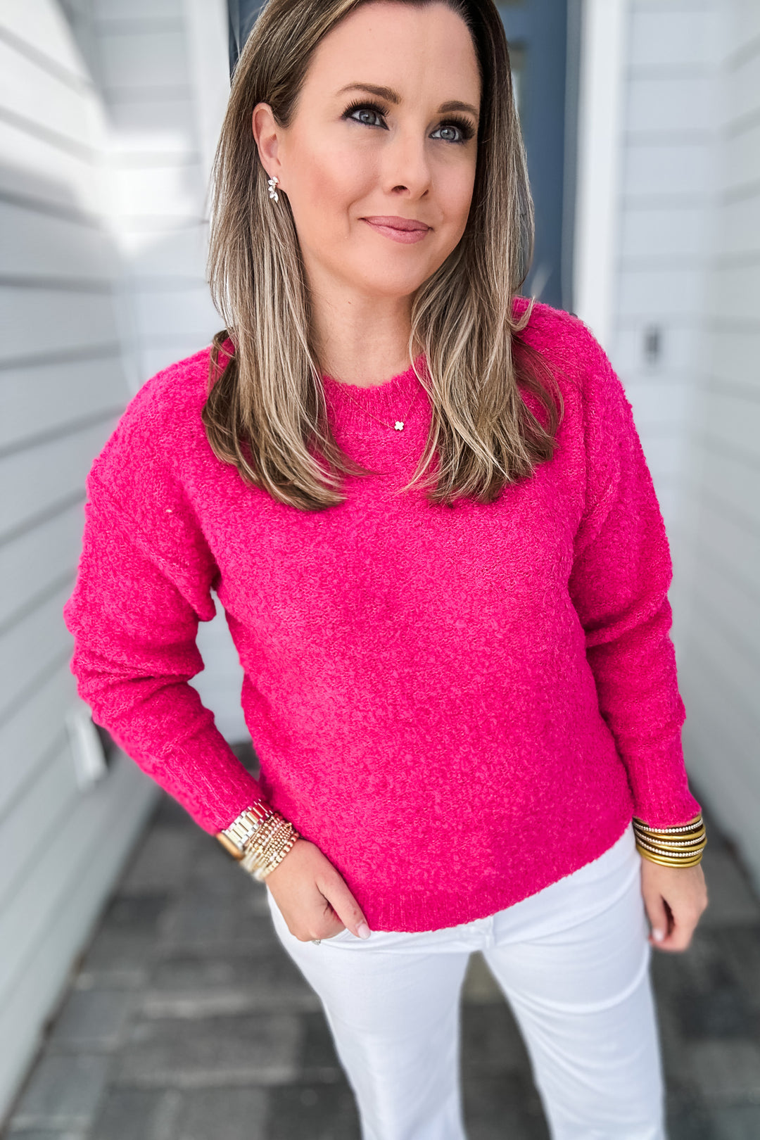 Molly Bracken: Hot Pink Spring Sweater