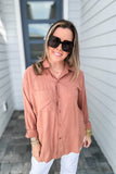 Z Supply: The Perfect Linen Top - Mocha Mousse