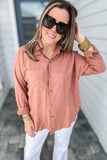 Z Supply: The Perfect Linen Top - Mocha Mousse