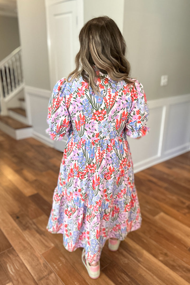 Evie Midi Dress - Happy Blooms