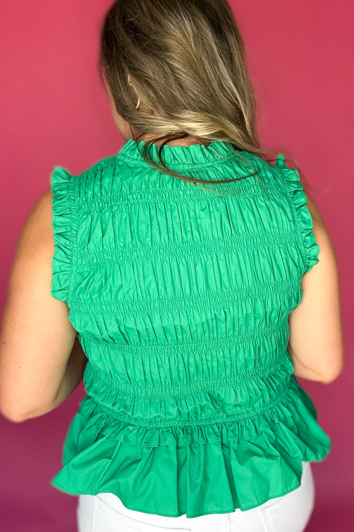 Flirt & Flutter Ruched Tank - Kelly Green