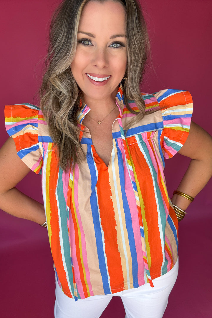 Radiant Glow Ruffle Blouse