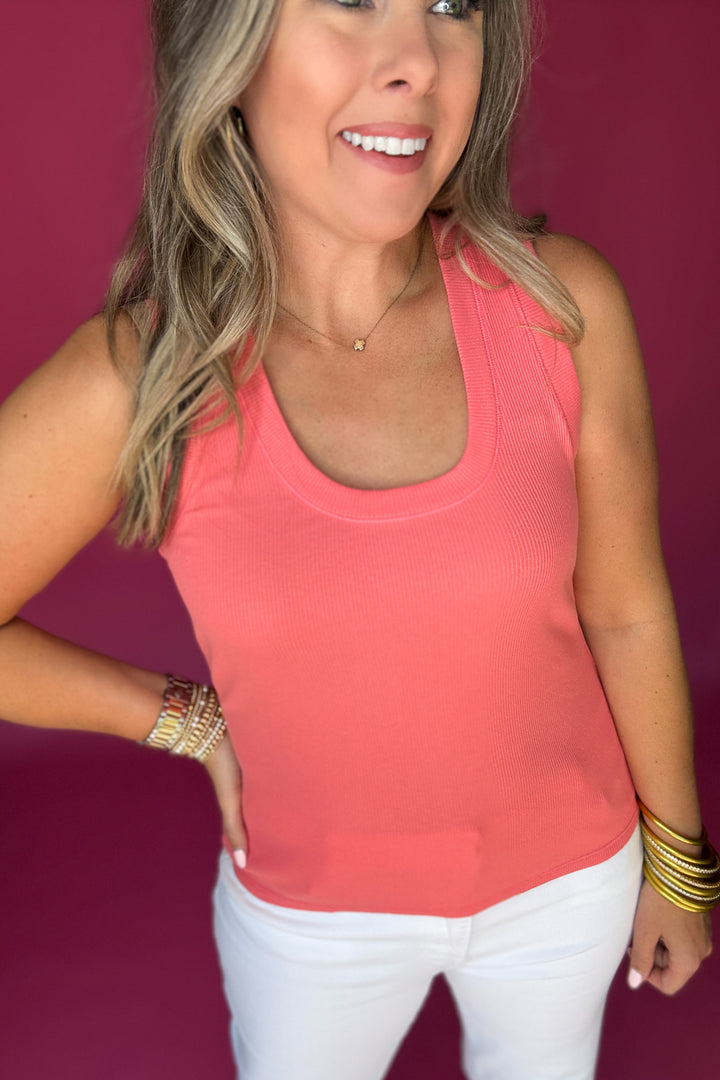 Z Supply: Sirena Rib Tank - Sunset Pink