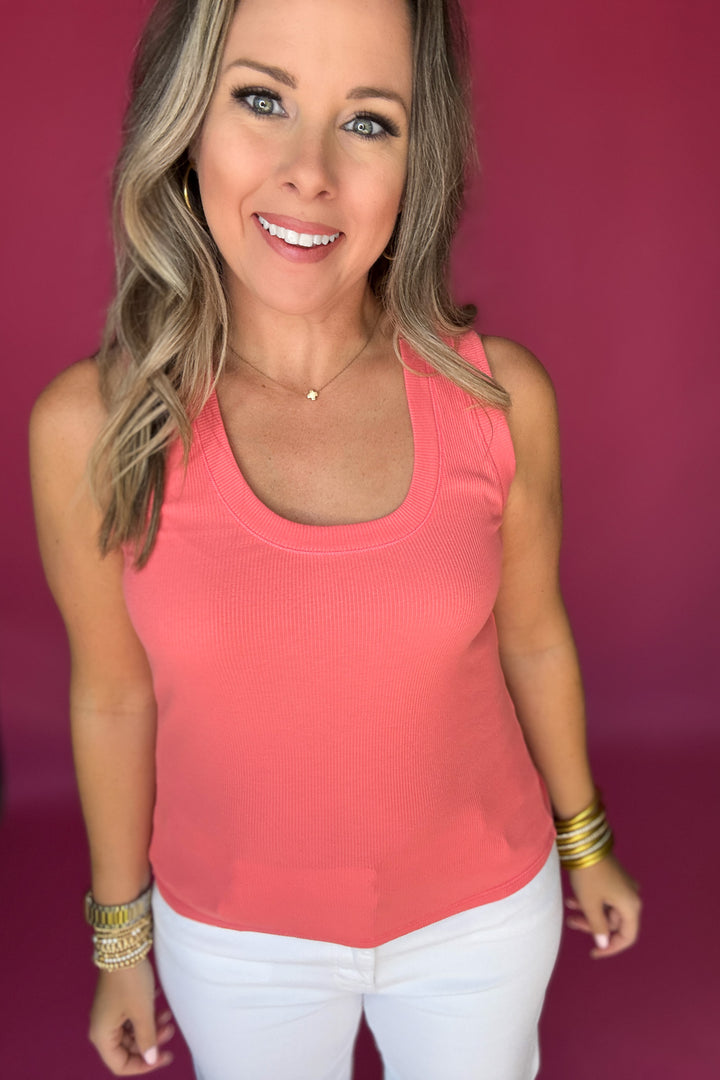 Z Supply: Sirena Rib Tank - Sunset Pink