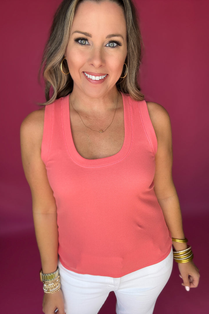 Z Supply: Sirena Rib Tank - Sunset Pink
