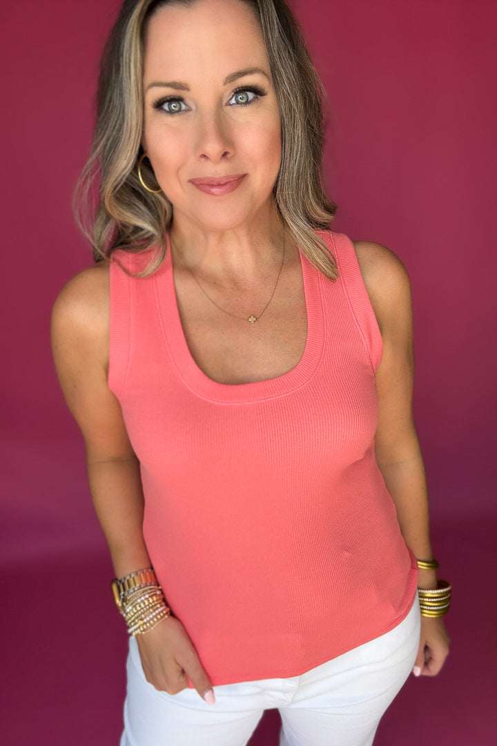 Z Supply: Sirena Rib Tank - Sunset Pink