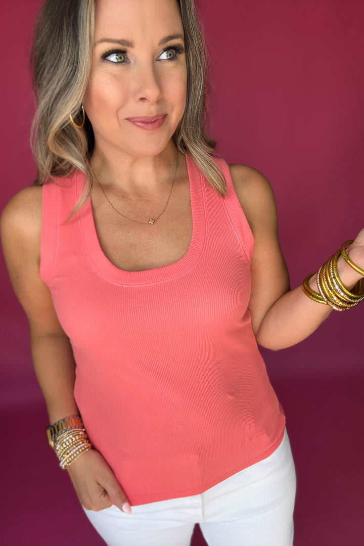 Z Supply: Sirena Rib Tank - Sunset Pink
