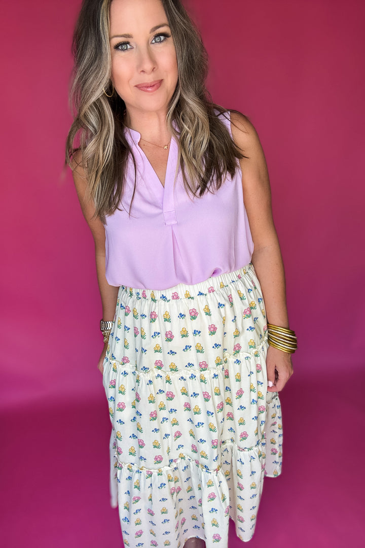 This Will Be Printed Midi Skirt - Cream