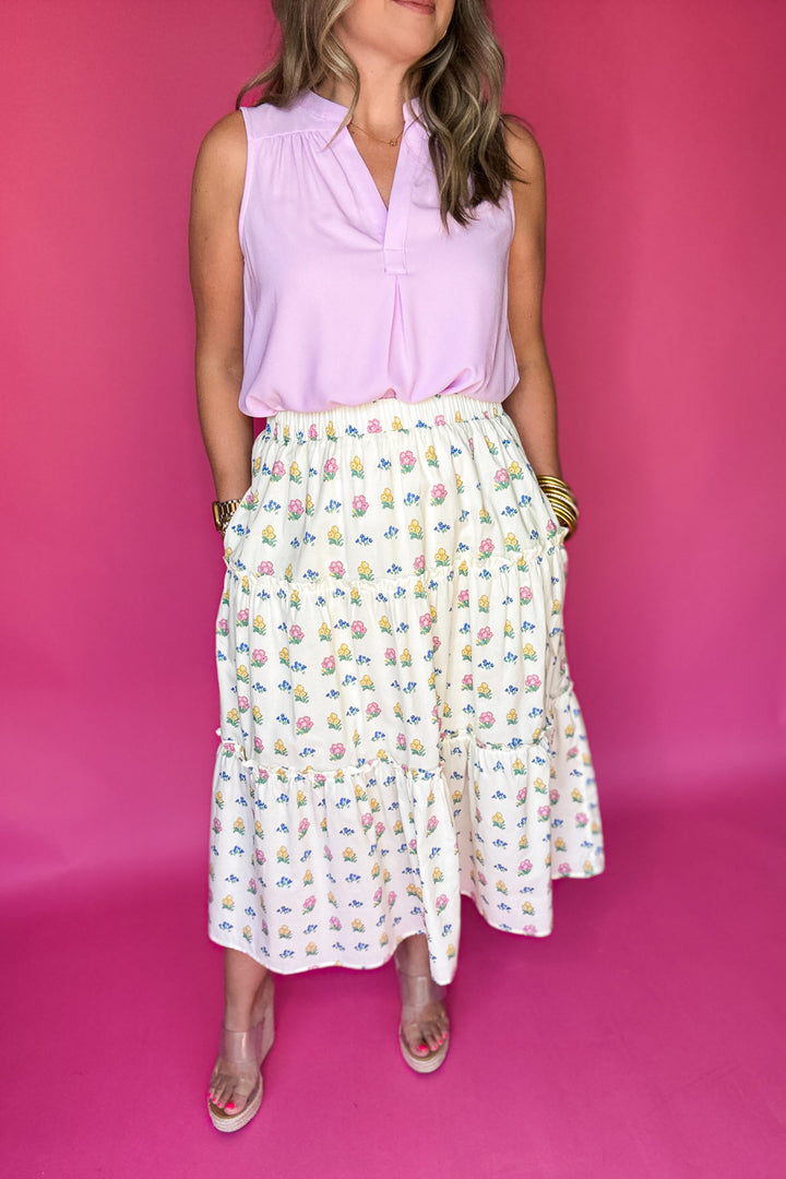 This Will Be Printed Midi Skirt - Cream