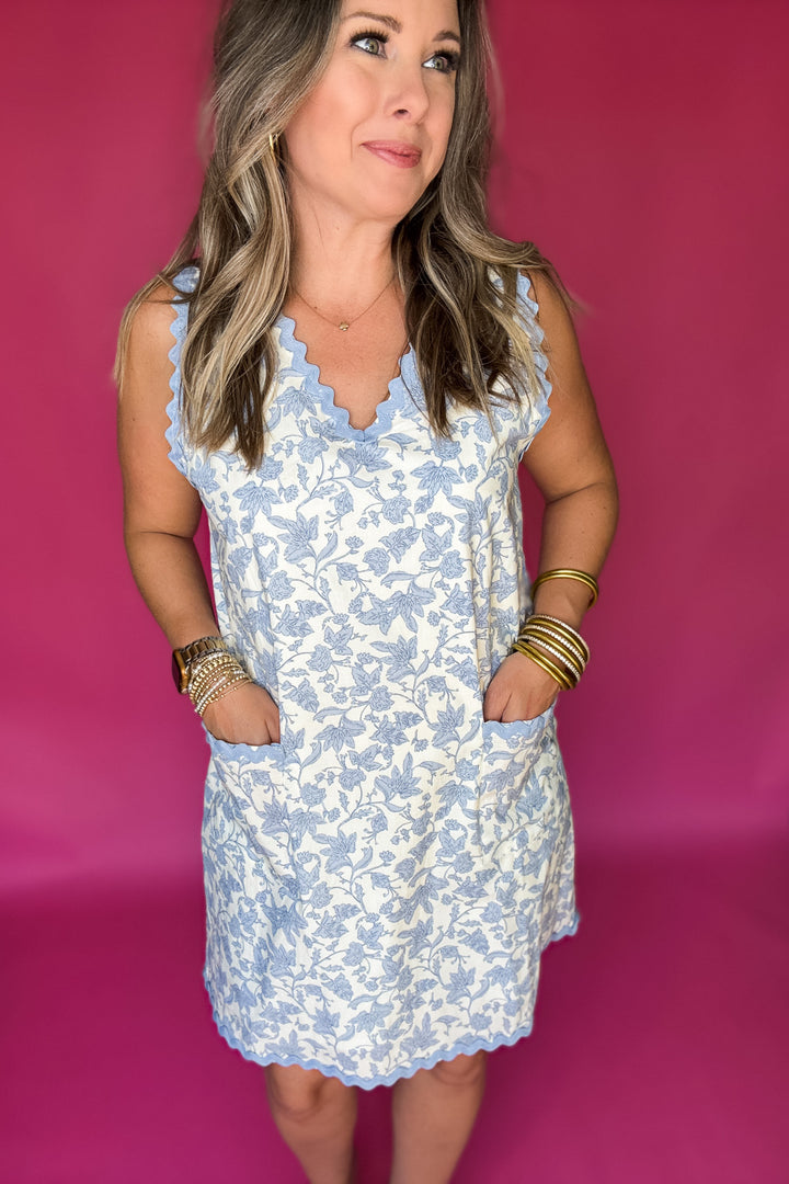 Dreamy Delight Floral Dress - Blue