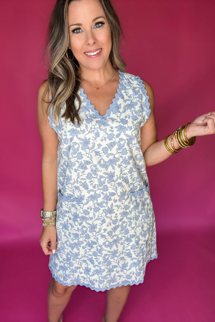 Dreamy Delight Floral Dress - Blue