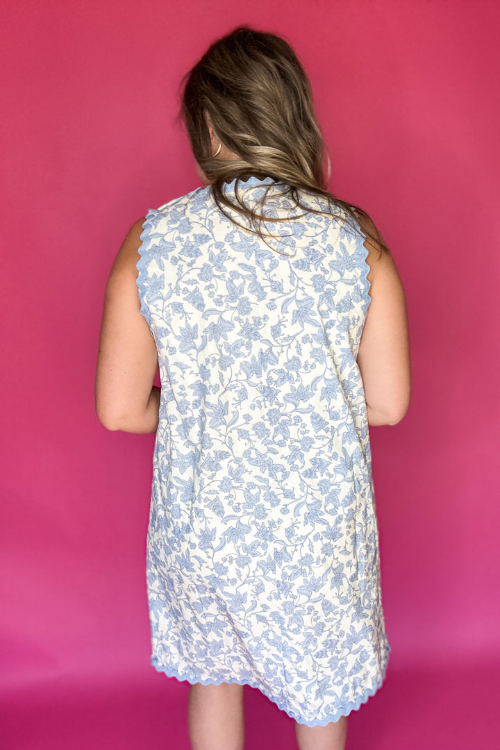 Dreamy Delight Floral Dress - Blue