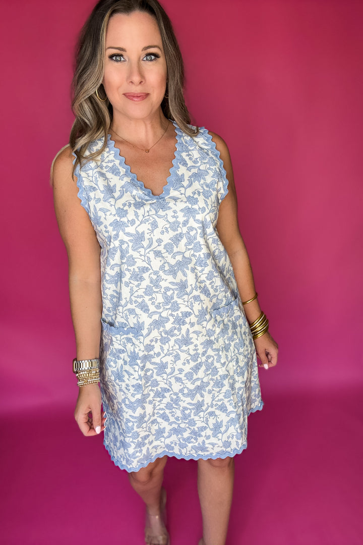 Dreamy Delight Floral Dress - Blue