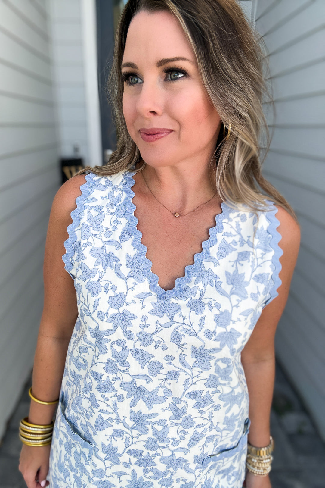 Dreamy Delight Floral Dress - Blue