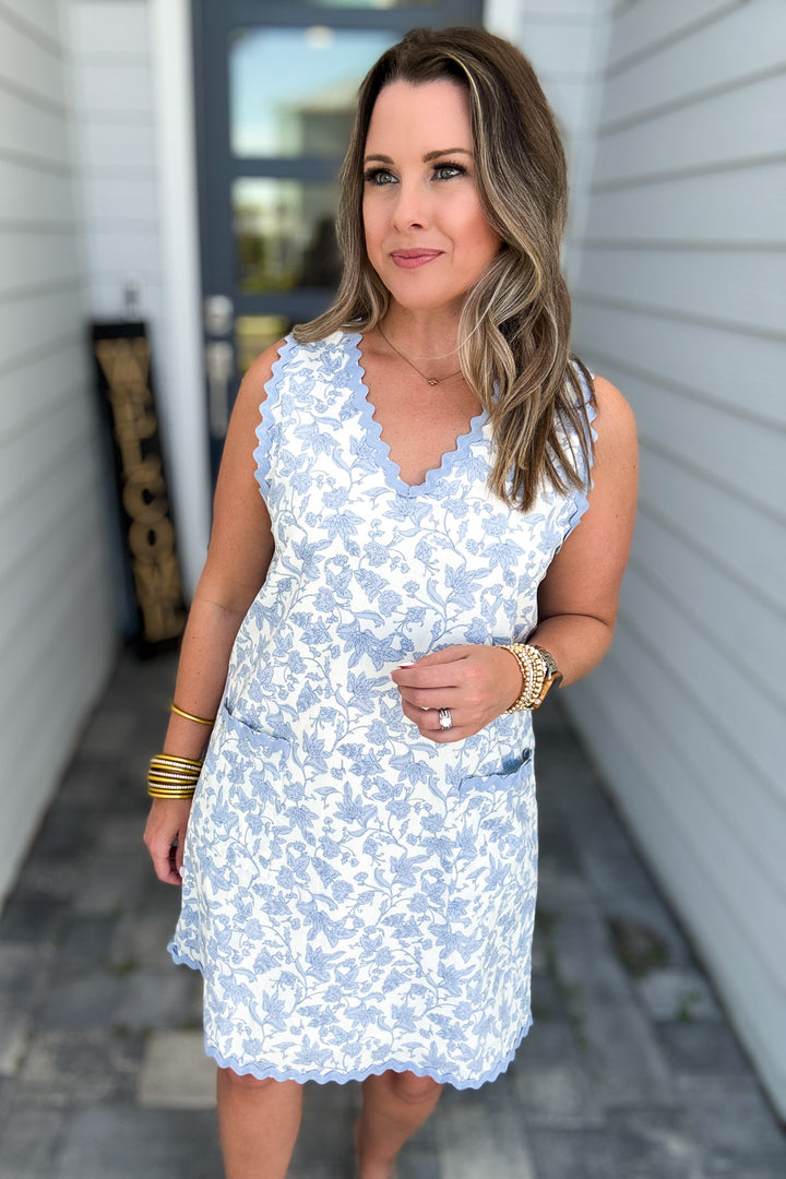 Dreamy Delight Floral Dress - Blue
