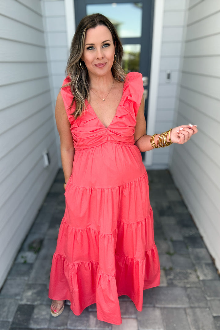 Hampton Maxi Dress - Coral
