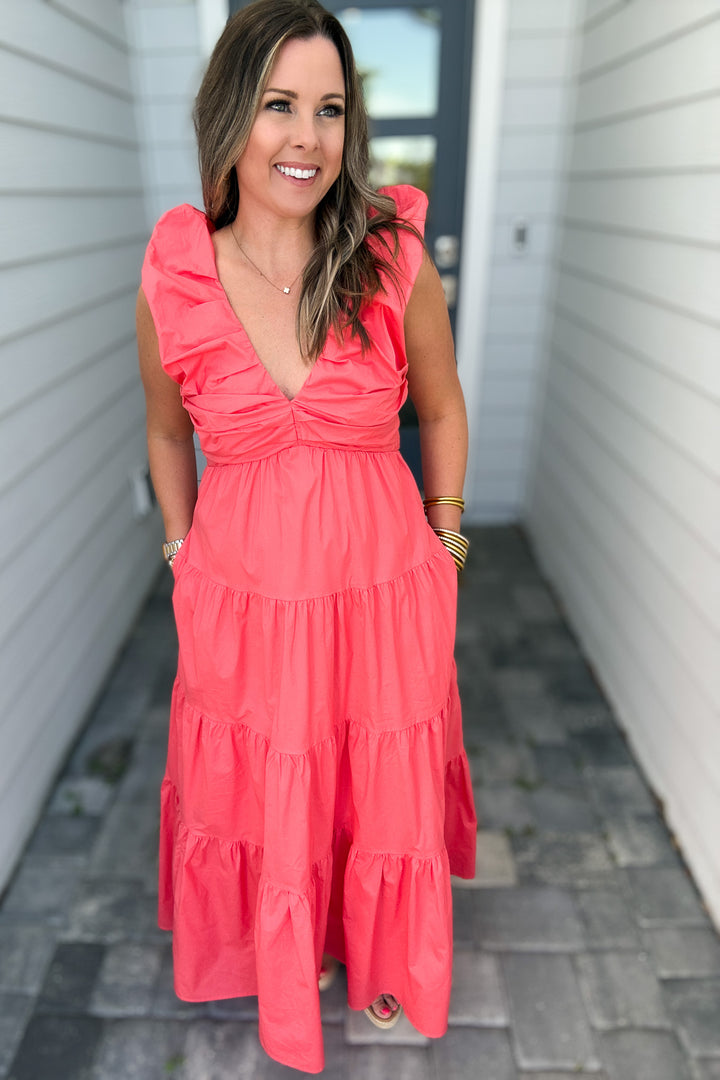 Hampton Maxi Dress - Coral