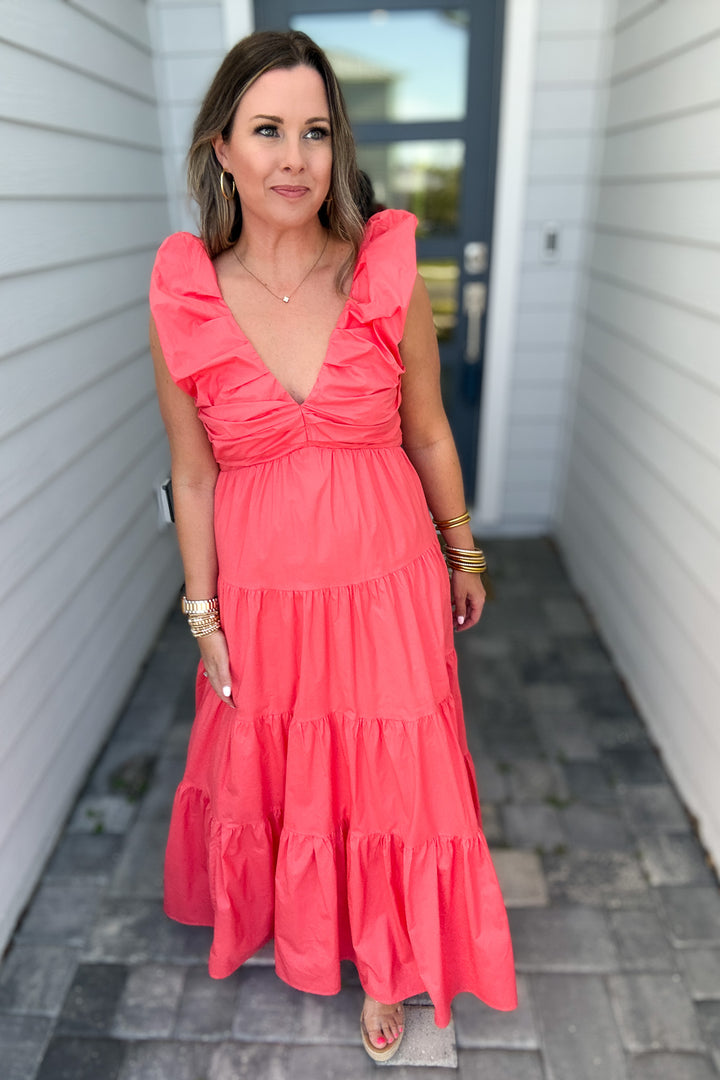 Hampton Maxi Dress - Coral